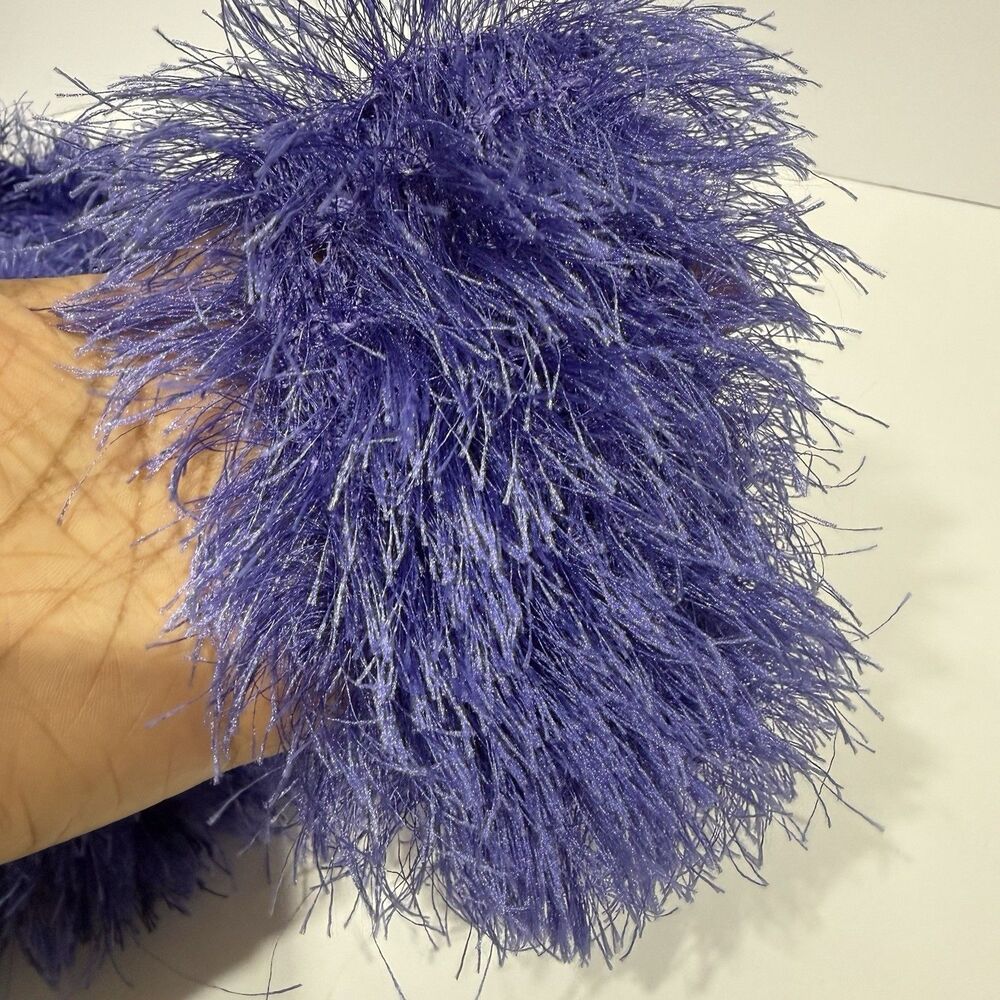 Purple Ostrich Feather Boa Shag Scarf 3”x54" Long Cocktail Costume Accessory - Picture 5 of 9